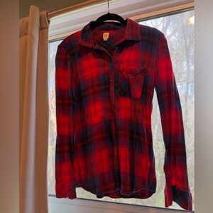 Red and Blue Plaid Button-Up Shirt. Vintage Gap!